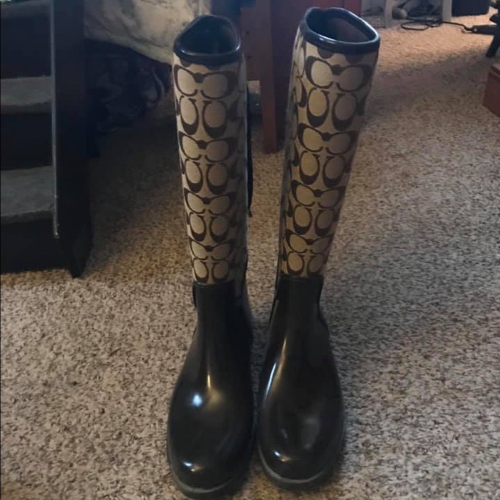 Gently Used Coach Rain Boots Size 11